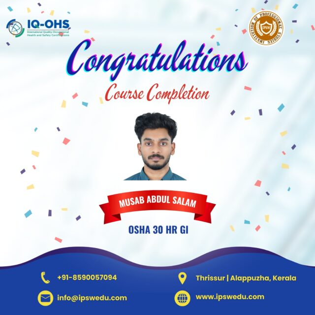 🚀 From Learning to Achievement!
Course successfully completed at IPSW Institution.
Now it’s time to turn knowledge into real-world success. 🌟