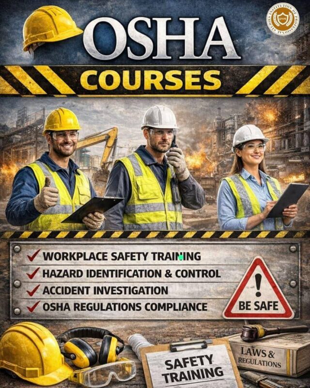 Workplace hazards are real.
OSHA teaches you how to control them.
Become a certified safety professional.
Enroll in OSHA training today.