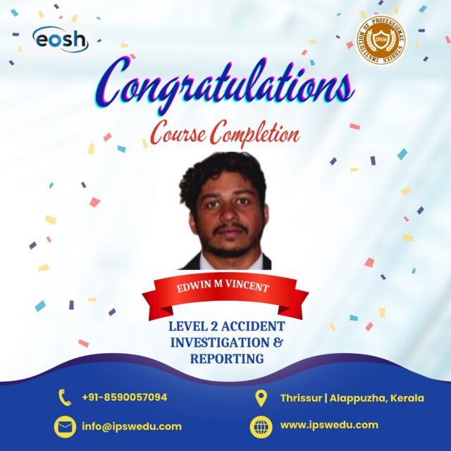 Another learner has successfully completed their professional training at IPSW Institution!

Equipped with industry-relevant knowledge and practical skills.

One step closer to exciting career opportunities in the safety profession.

Start your journey with IPSW and earn a certificate that makes a difference.