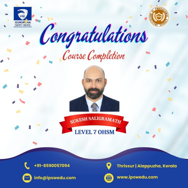 Another learner has successfully completed their professional training at IPSW Institution!

Equipped with industry-relevant knowledge and practical skills.

One step closer to exciting career opportunities in the safety profession.

Start your journey with IPSW and earn a certificate that makes a difference.