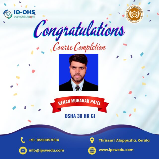 🚀 From Learning to Achievement!
Course successfully completed at IPSW Institution.
Now it’s time to turn knowledge into real-world success. 🌟